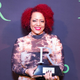 Pulitzer Prize-winning creator of The 1619 Project Nikole Hannah-Jones shows off her 2019 Root 100 statuette.